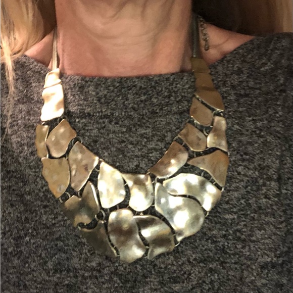 Art Deco Style, Silver Statement Necklace - Picture 2 of 7